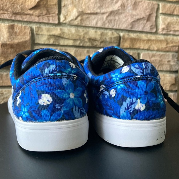 Nike SB Satire Canvas Skateboarding Sneakers in Blue Floral - Mens Size 11 - Picture 6 of 9